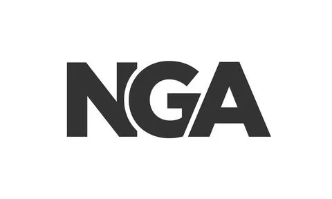 NGA logo design template with strong and modern bold text. Initial based ve.. Stock Illustration