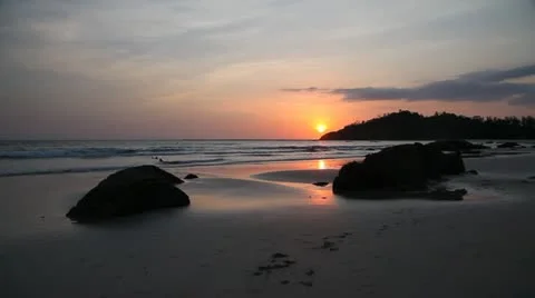 Ngapali beach sunset, Myanmar 库存影片 11184985