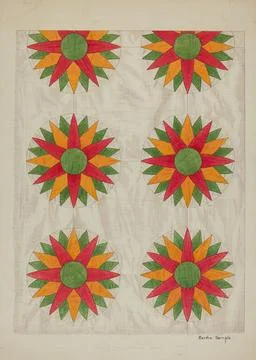 Nga,UK,16th-19th c.Bertha Semple, Patchwork Quilt Top, c 1937 写真素材