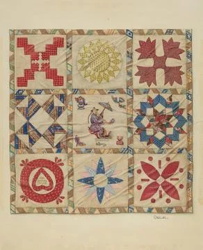 Nga,UK,16th-19th c.Charlotte Winter, Patchwork Quilt, c 1937 Stock-Fotos
