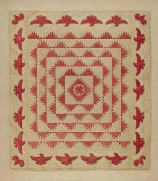 Nga,UK,16th-19th c.Daniel Fletcher, Patchwork Quilt with Eagles, c 1938 Fotos de archivo