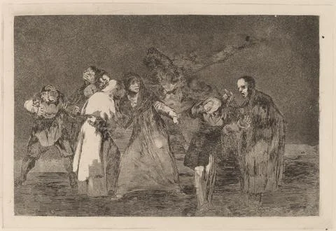 Nga,UK,16th-19th c.Francisco de Goya, Sanan cuchilladas mas no malas palabras (W Stock Photos