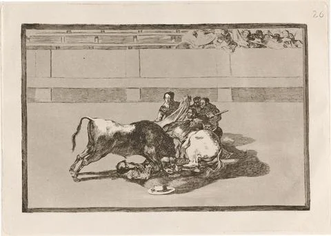 Nga,UK,16th-19th c.Goya Caida de un picador de su caballo debajo del toro (A Stock Photos