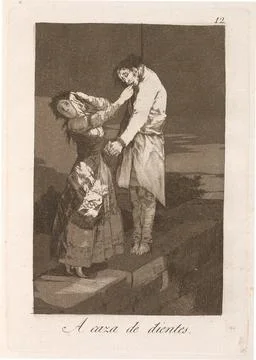 Nga,UK,16th-19th c.Goya A caza de dientes (Out Hunting for Teeth) Stock Photos