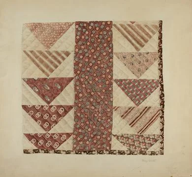 Nga,UK,16th-19th c.Henry Granet, Patchwork Quilt (Section), c 1938 Stockfoto's