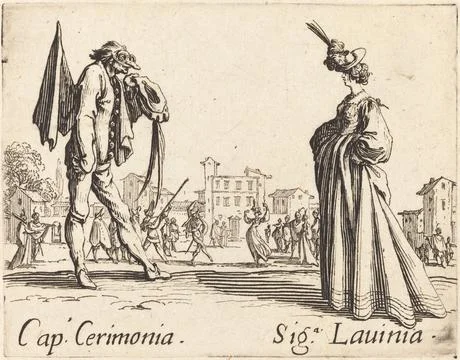 Nga,UK,16th-19th c.Jacques Callot, Cap Cerimonia and Siga Lavinia, c 1622 Stock Photos