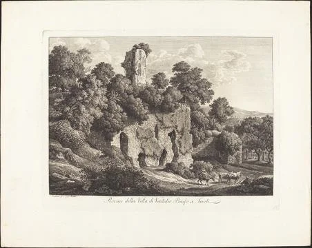 Nga,UK,16th-19th c.Johann Christian Reinhart, Rovine della villa di Ventidio Bas Stock Photos