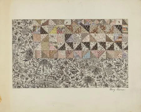Nga,UK,16th-19th c.Mary Berner, Patchwork Bedspread, c 1937 Foto stock