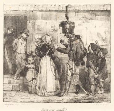 Nga,UK,16th-19th c.Nicolas Toussaint Charlet, Seriez vous sensible, 1823 Stock Photos