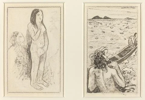 Nga,UK,16th-19th c.Paul Gauguin, Parau No Te Varau Ino (left); Tahitian Legend ( Stock Photos