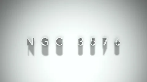 NGC 3576 3D title animation with shadows on a white background Stock Footage 296798443