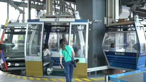 Ngong Ping 360, Cable Car Ride, Lantau, Hong Kong Stock Footage 233009846