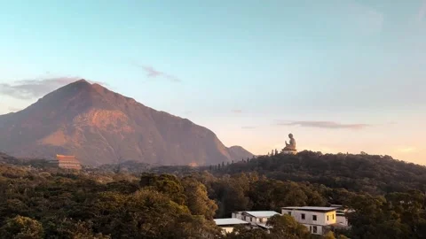 Ngong Ping Cable Car 360 View seeing Hong Kong highland landscape 스톡 동영상 287591826