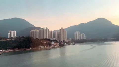Ngong Ping Cable Car 360 View seeing Hong Kong highland landscape 스톡 동영상 287591960