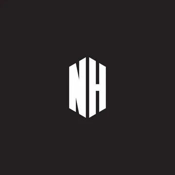 NH Logo monogram with hexagon shape style design template Stock Illustration