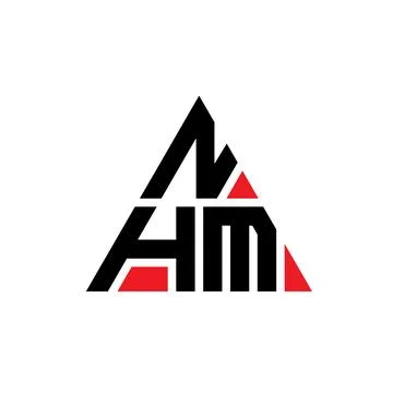 NHM triangle letter logo design with triangle shape. NHM triangle logo desi.. Stock Illustration
