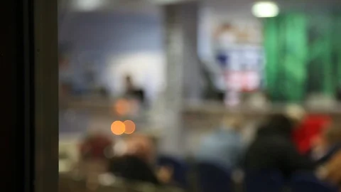 NHS A&E pull focus to busy reception Stock Footage