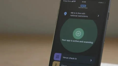 NHS Test and Trace App - Location data search Stock-Footage 143482304