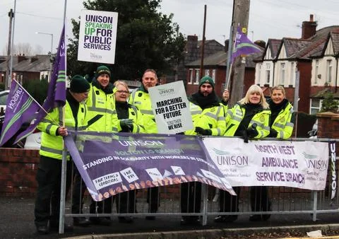 NHS workers strike 스톡 사진