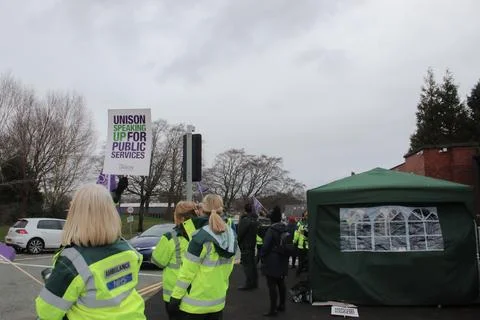 NHS workers strike 스톡 사진