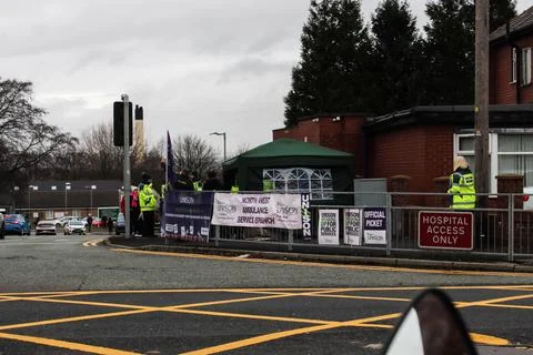 NHS workers strike 스톡 사진
