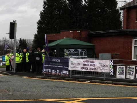 NHS workers strike 스톡 사진