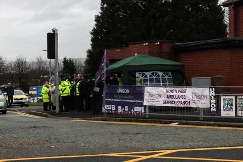NHS workers strike 스톡 사진
