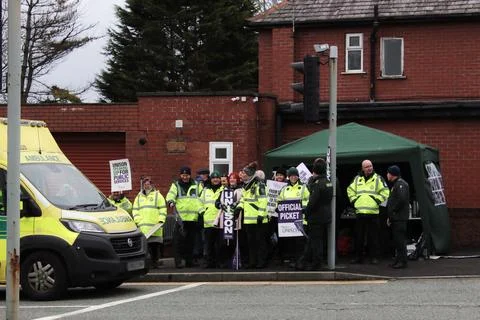 NHS workers strike 스톡 사진