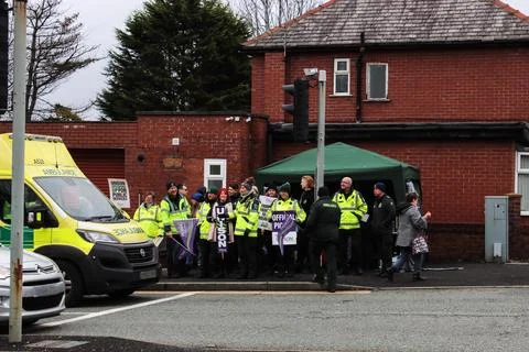NHS workers strike 스톡 사진