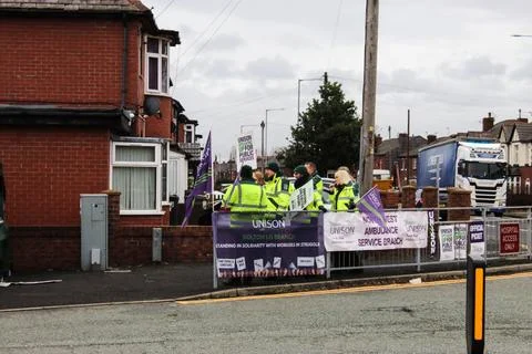 NHS workers strike 스톡 사진