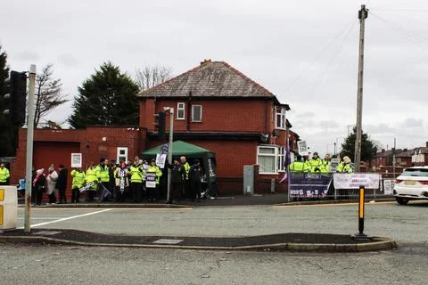 NHS workers strike 스톡 사진