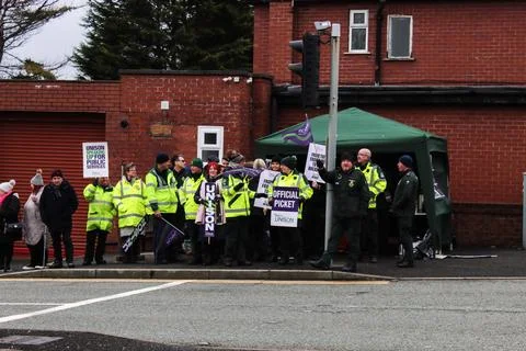 NHS workers strike 스톡 사진