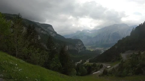 Ni ce View Overllooking the valley of Kandersteg, switzerland, 30 May 2020. 库存影片 131456700