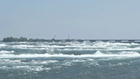 Niagara dam [during solar eclipse] 5 Stock Footage 82733976