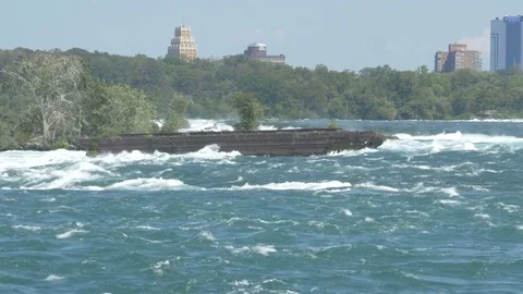 Niagara dam [during solar eclipse] 3 Stock Footage 82734672