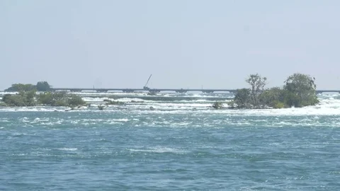 Niagara dam [during solar eclipse] 1 Stock Footage 82734860