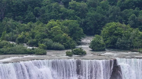 Niagara Falls - the American Falls and Niagara River Stock Footage 40459703