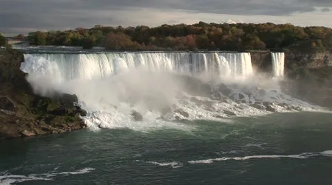 Niagara Falls, American Falls in the Fall Stock Footage 61630561