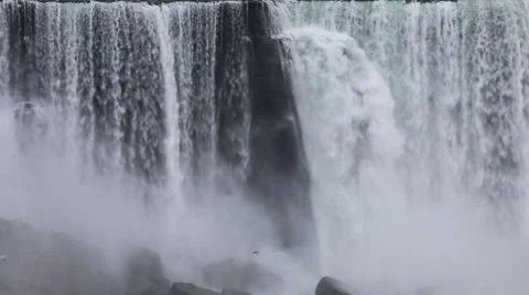Niagara Falls - The American Falls as Seen from the Canadian Side Stock Footage 40062845