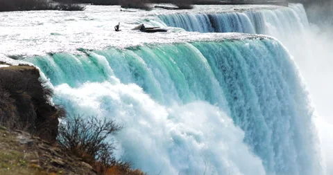Niagara Falls American Side Profile Slow Motion Stock Footage 280526225