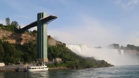 Niagara Falls and observation point Stock Footage 114017872