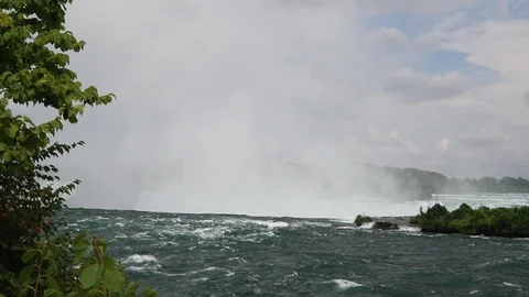 Niagara Falls and river Stock Footage 113996222