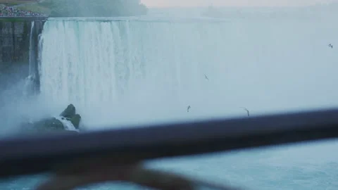 Niagara Falls behind a railing Vidéo 218220281