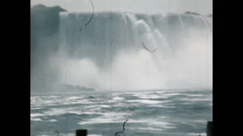 Niagara Falls from Below 1958 Stock Footage 220087111