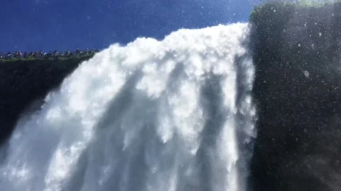 Niagara Falls from below with spray Video stock 236258598