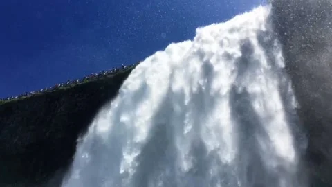 Niagara Falls from below with spray Video stock 236258605