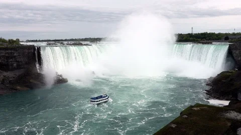 The Niagara Falls between Canada and USA Stock Footage 116771264