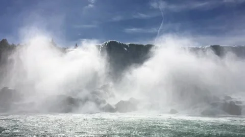 Niagara Falls from boat with spray Video stock 236258609
