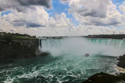 Niagara falls from the border Stock Photos