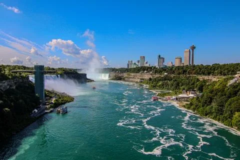 Niagara falls from the bridge Stock Photos